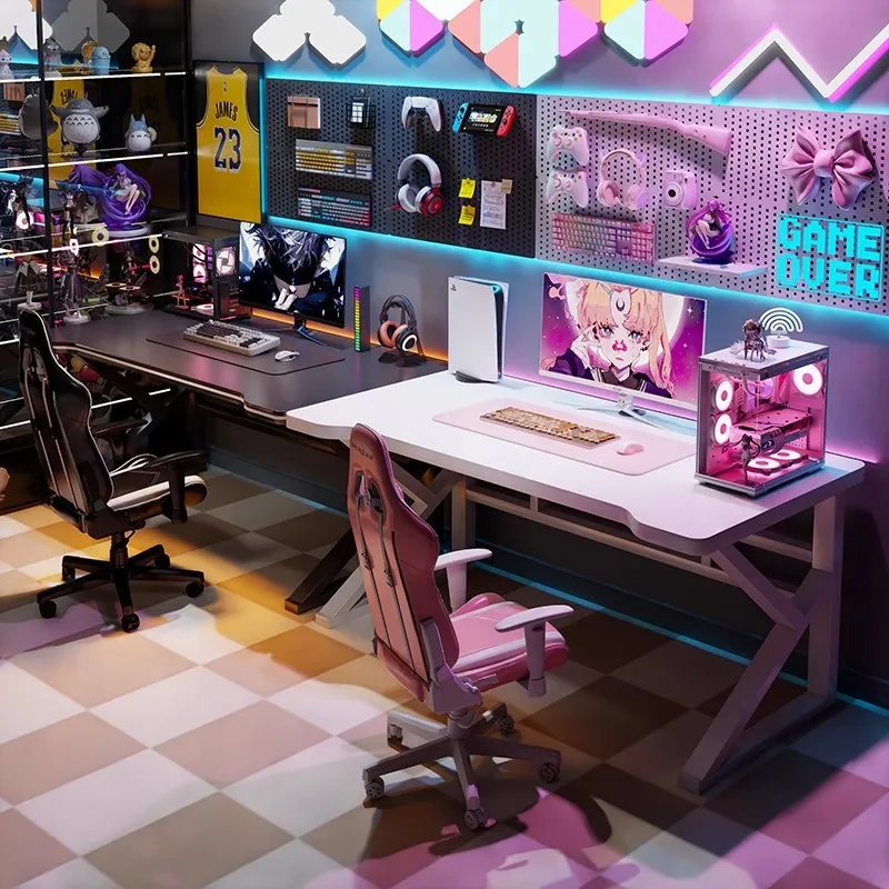 Podwójne biurko gamingowe do e – Desk Setup Bedroom recenzja i cena